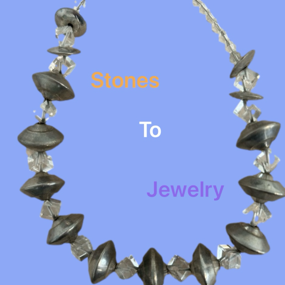 Handmade redesigned Crystal and Vintage Bead 16” necklace and matching earrings